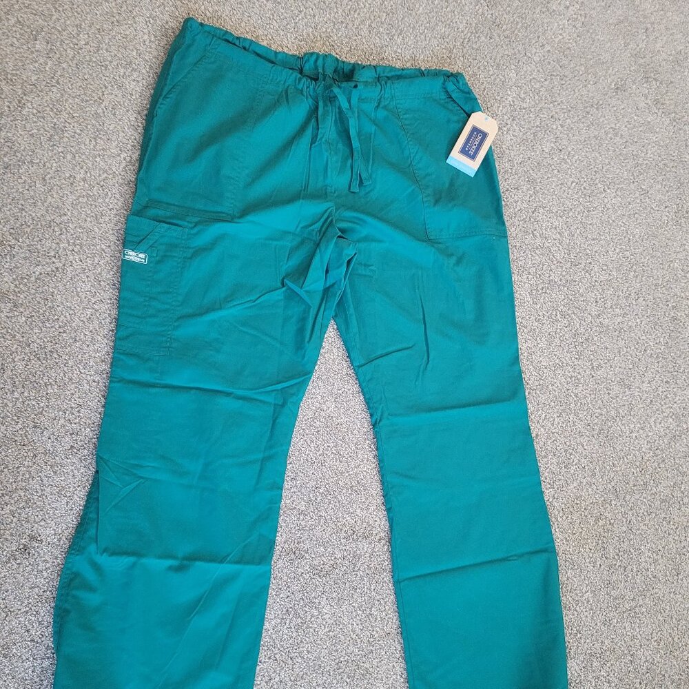 Women's Cherokee Core Stretch Scrub Pants Hunter, Style 4044, XL (3) Pairs. NWT!